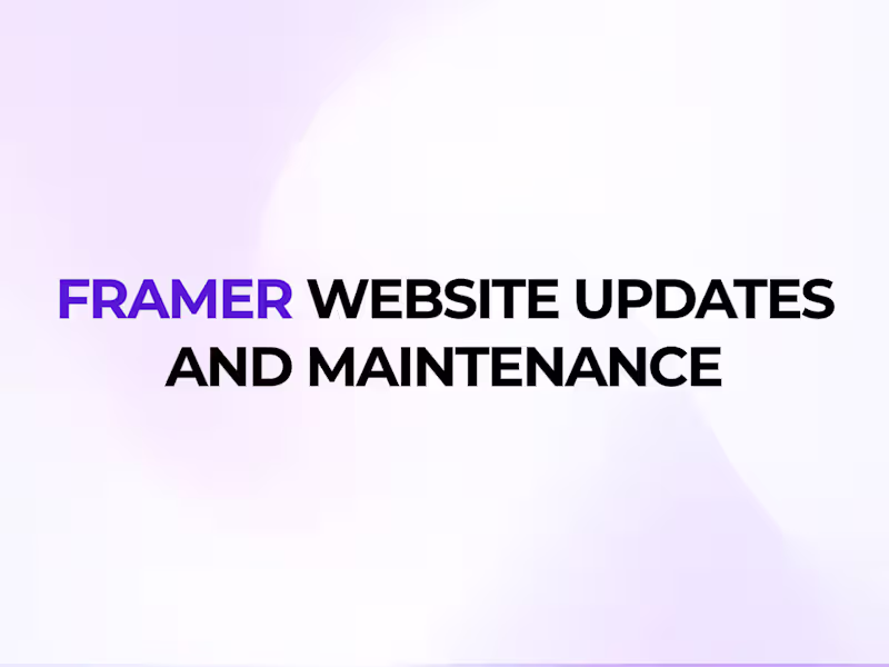 Cover image for Edits to an existing Framer site