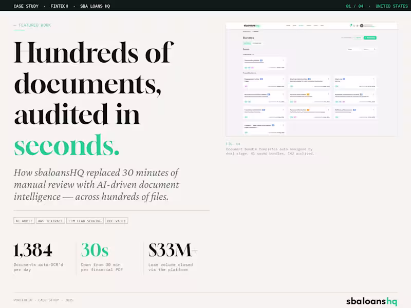 Cover image for Loan Management Platform for SBA Loans HQ