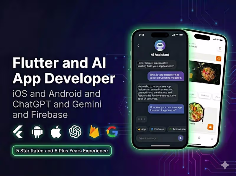 Cover image for Custom Mobile App Development | Flutter & AI Mobile App