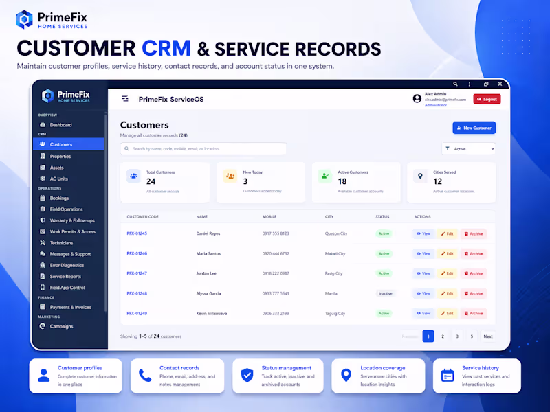 Cover image for CRM & Booking Dashboard — White-Label Starter Demo
