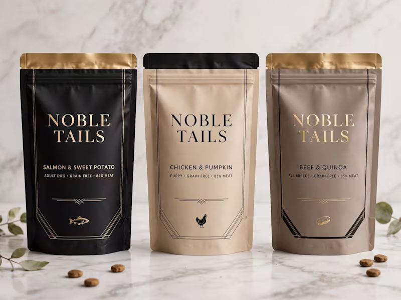 Cover image for I will design luxury pet food packaging pouch like NOBLE TAILS