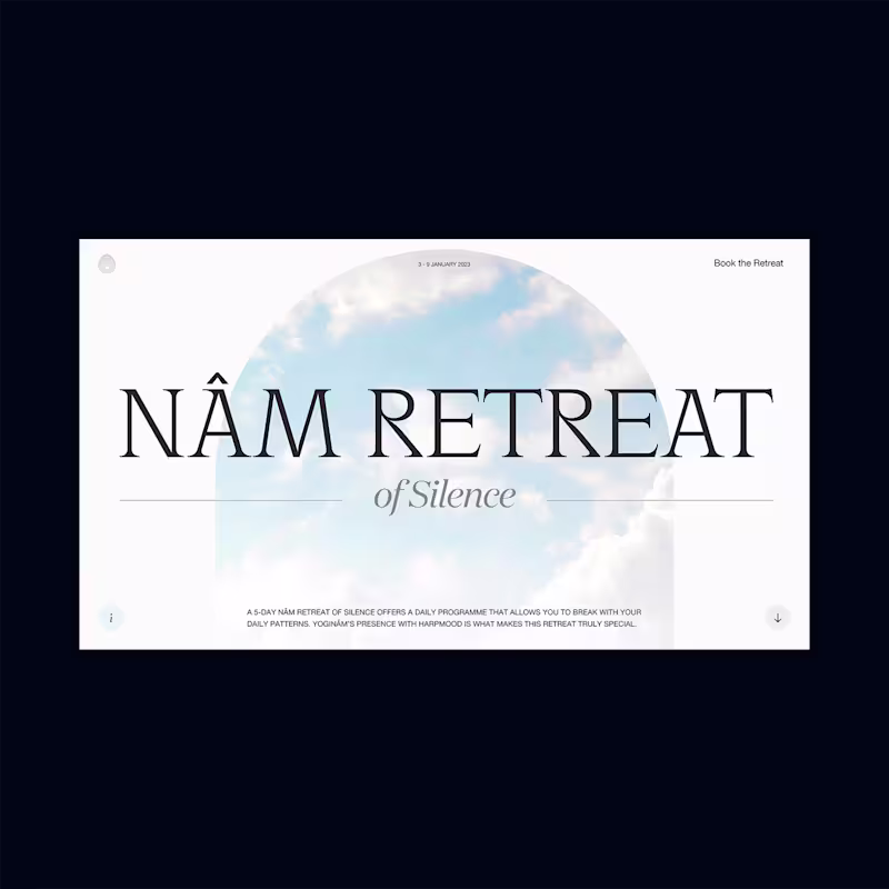 Cover image for Nâm Retreat of Silence ~ Landing Page