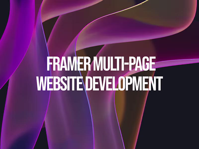 Cover image for Framer Multi-Page Website Development