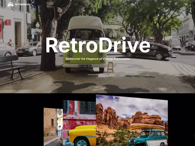 Cover image for RetroDrive — Vintage Cars Showcase Website in Framer