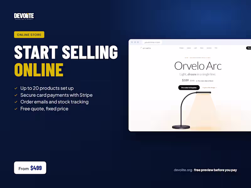Cover image for Online store with secure card payments, built for you