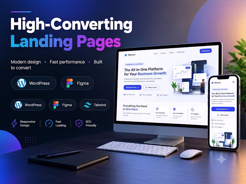 Cover image for High - Responsive Landing Page Design & Developement