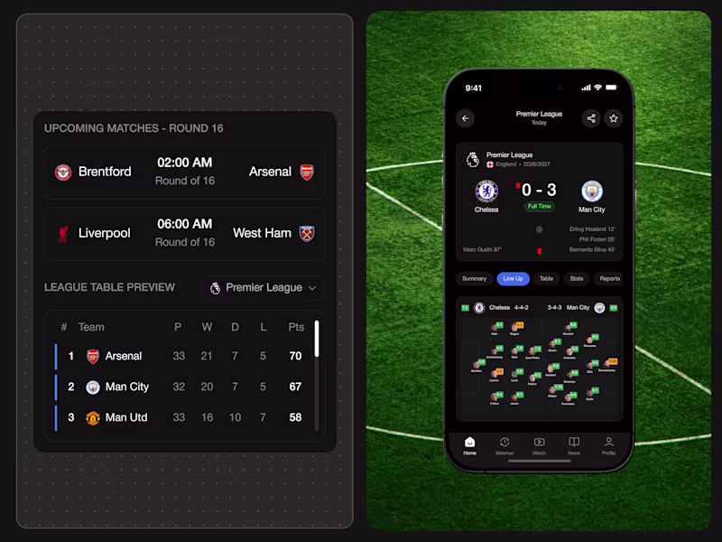 Cover image for Live Score Mobile App Design
