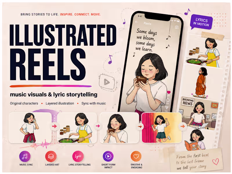 Cover image for Illustrated Music Reels & Lyric Stories