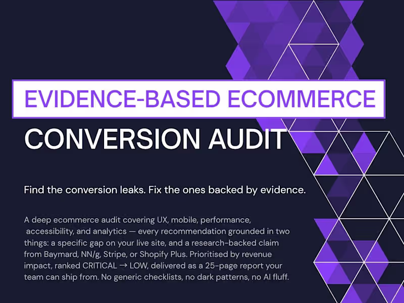 Cover image for Evidence-Based Ecommerce Conversion Audit
