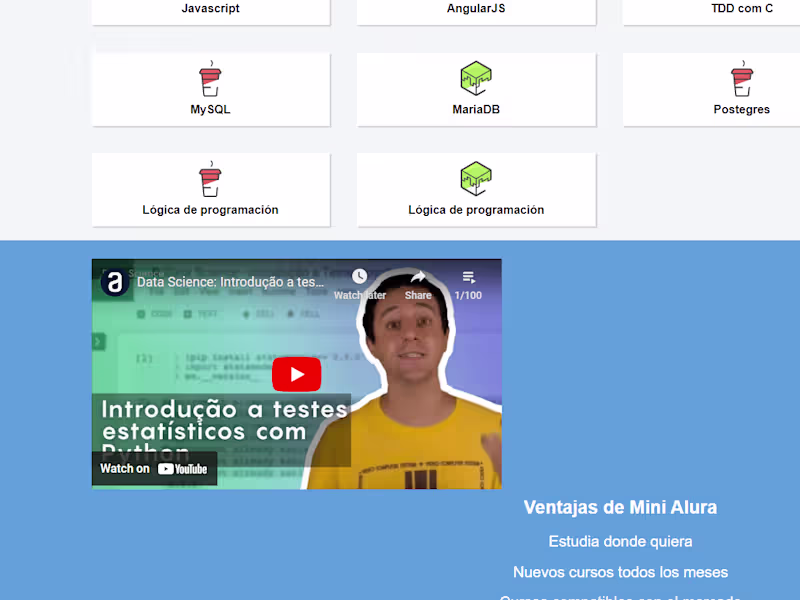Cover image for Mini Alura | Cursos online