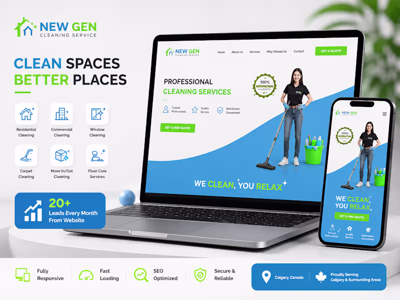 Cover image for 🧹 Cleaning Company Website Design for a Calgary, Canada Bus...