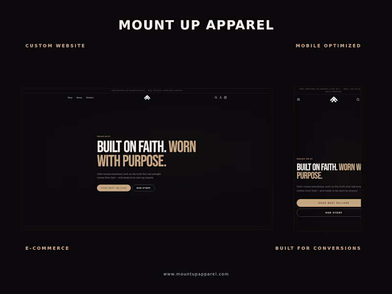 Cover image for Mount Up Apparel — Custom E-Commerce Website