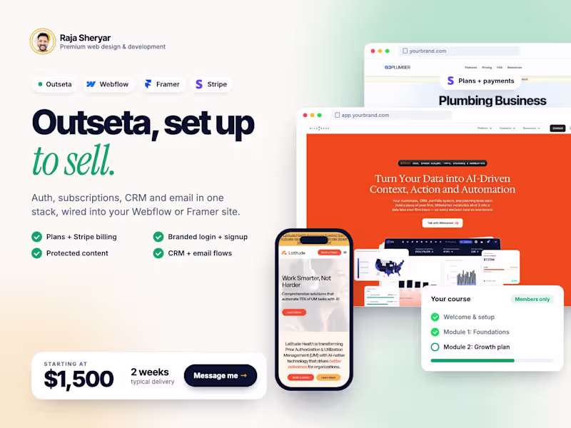 Cover image for Outseta Memberships & Subscriptions for Webflow or Framer