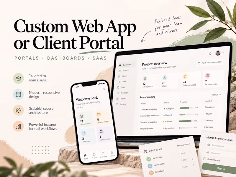 Cover image for Custom Web App or Client Portal
