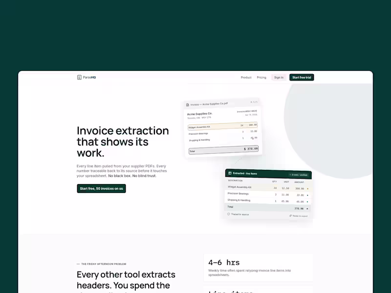 Cover image for ParseHQ is a solo-built AI