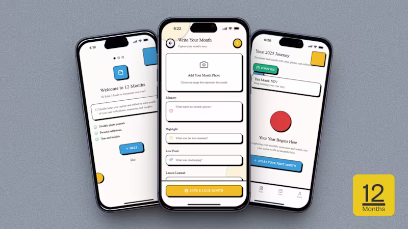 Cover image for APP: 12 Months ⭐ 12 Months is a reflection app that helps yo...