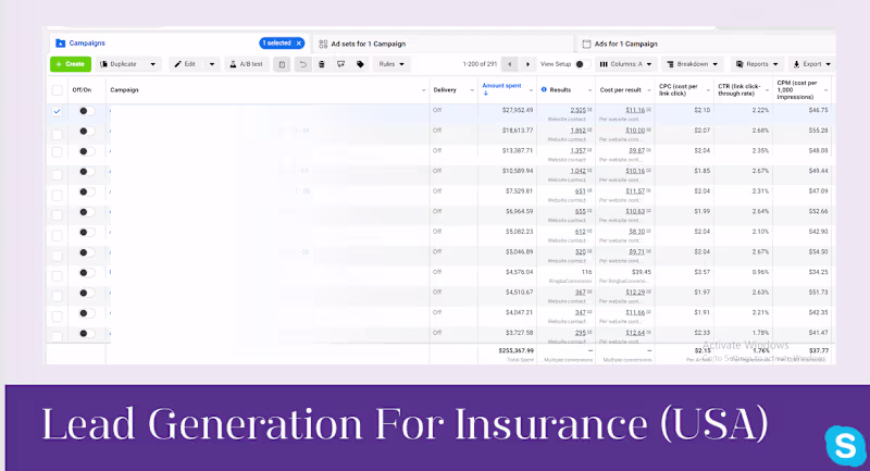 Cover image for Lead Generation For Insurance (USA)