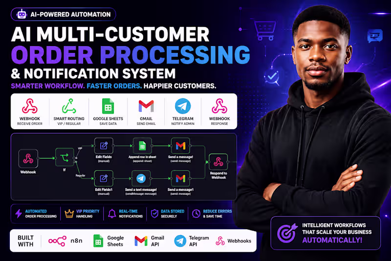 Cover image for AI Multi-Customer Order Processing &