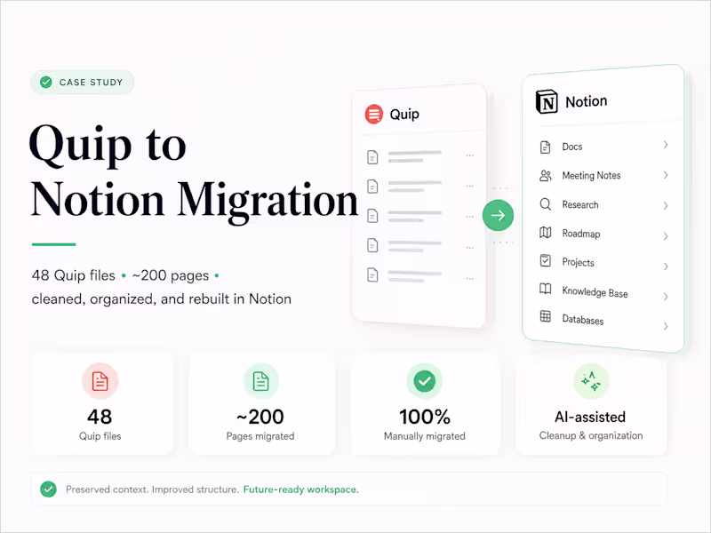Cover image for Quip to Notion Knowledge Base Migration
