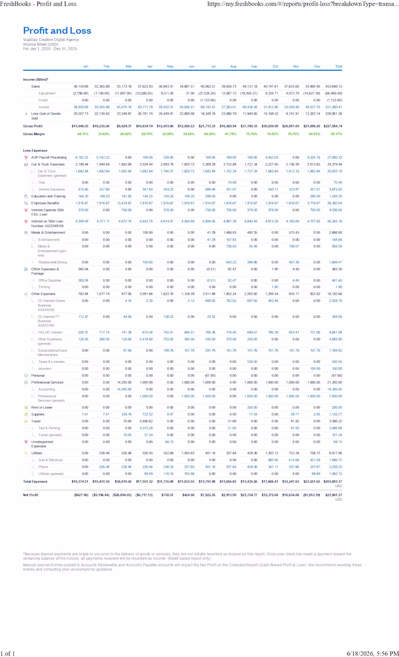 Cover image for Profit & Loss Statement