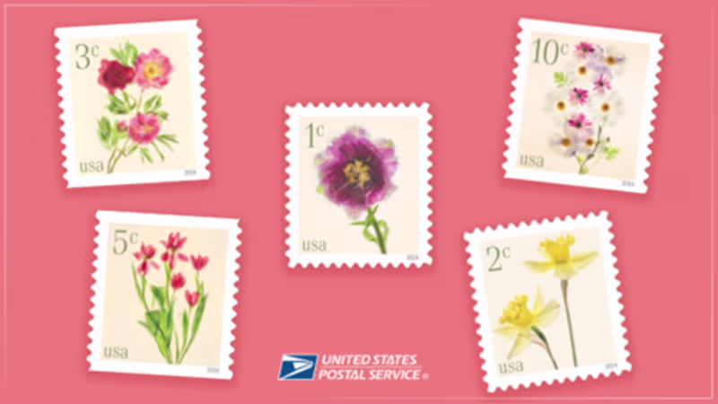 Cover image for USPS Unveils Graceful Low-Denomination Flower Stamps