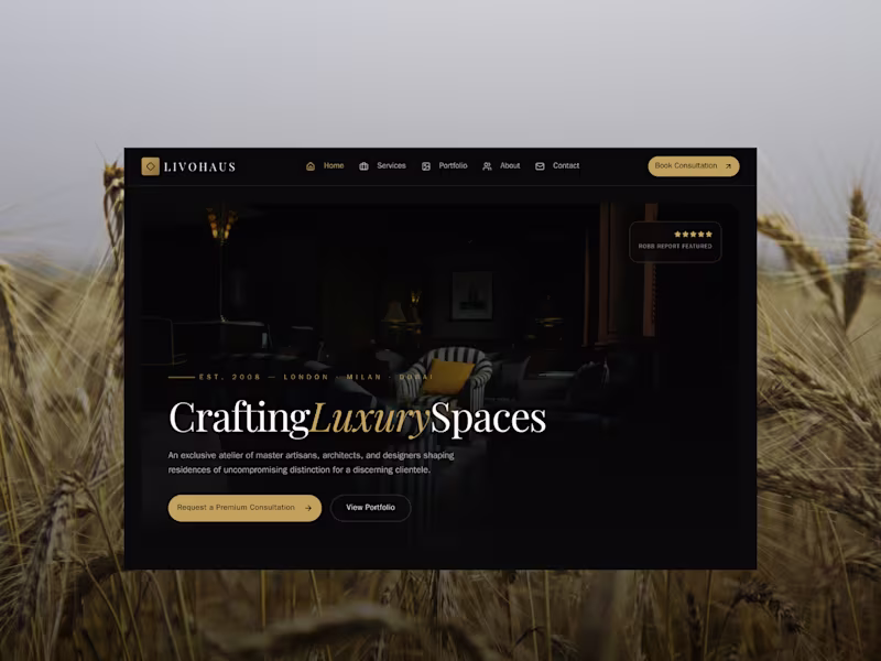 Cover image for LIV0HAUS Luxury Atelier Website Design