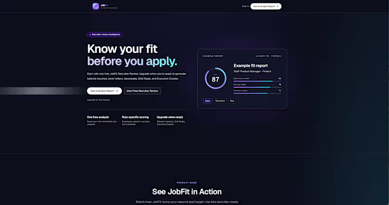 Cover image for Jobfit, Enterprise level Saas AI
