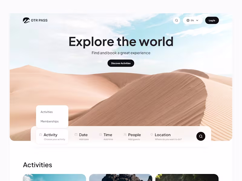 Cover image for OTR - Travel and Activity platform