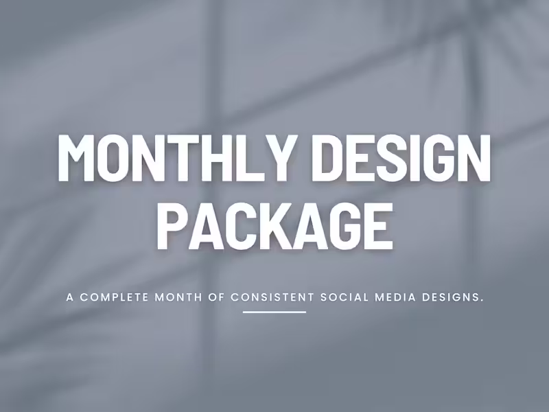 Cover image for Monthly Social Media Design Package