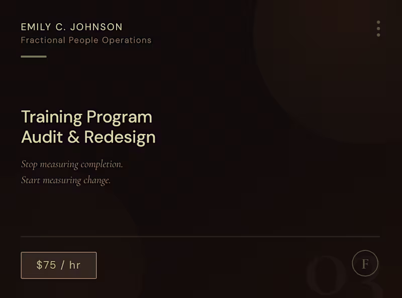 Cover image for Training Program Audit & Redesign