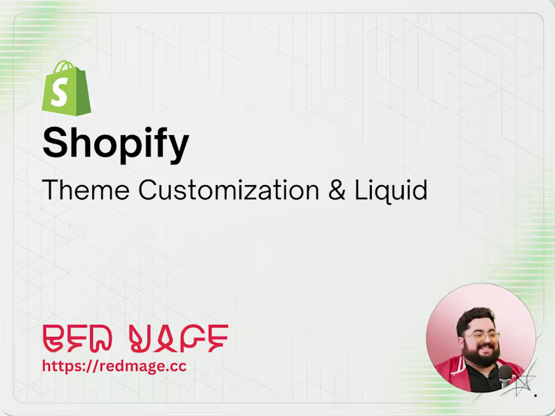 Cover image for Shopify – Theme Customization & Liquid