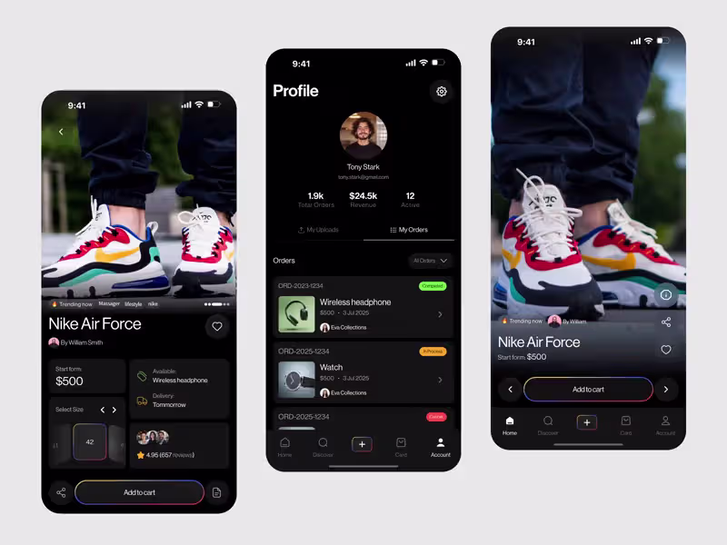 Cover image for Sneaker E-Commerce App | Product, Profile & Order UI