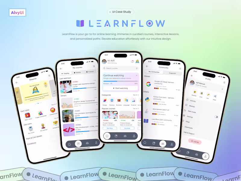 Cover image for Online Learning App - UI Case Study
