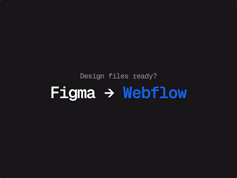 Cover image for Figma to Webflow