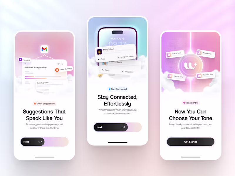 Cover image for AI Assistant Onboarding UI Design for WhisprAI