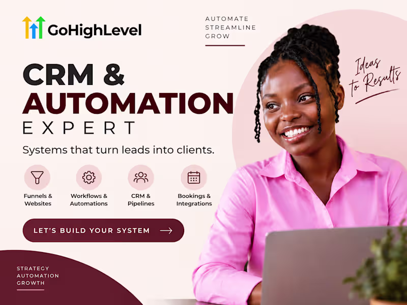 Cover image for GoHighLevel CRM Setup, Automation & Workflow Integration