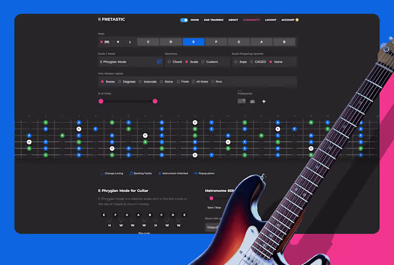 Cover image for Fretastic: Interactive Guitar Fretboard Visualizer