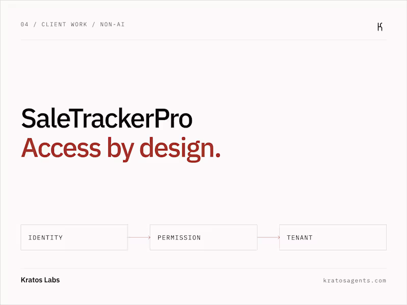 Cover image for SaleTrackerPro: tenant isolation and access controls