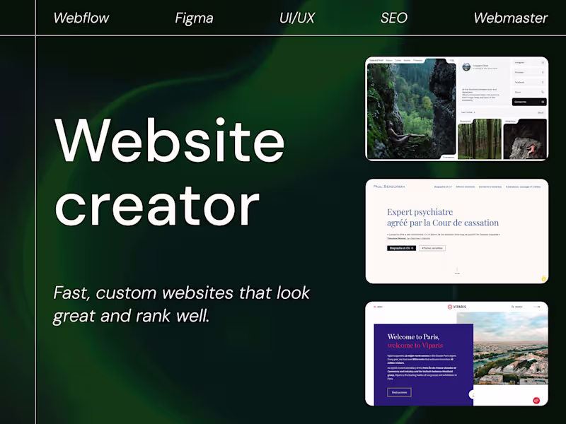 Cover image for Website designer and no-code Webflow developer