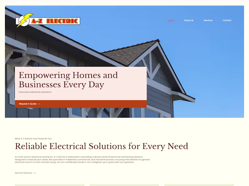 Cover image for A-Z Electric Website Redesign