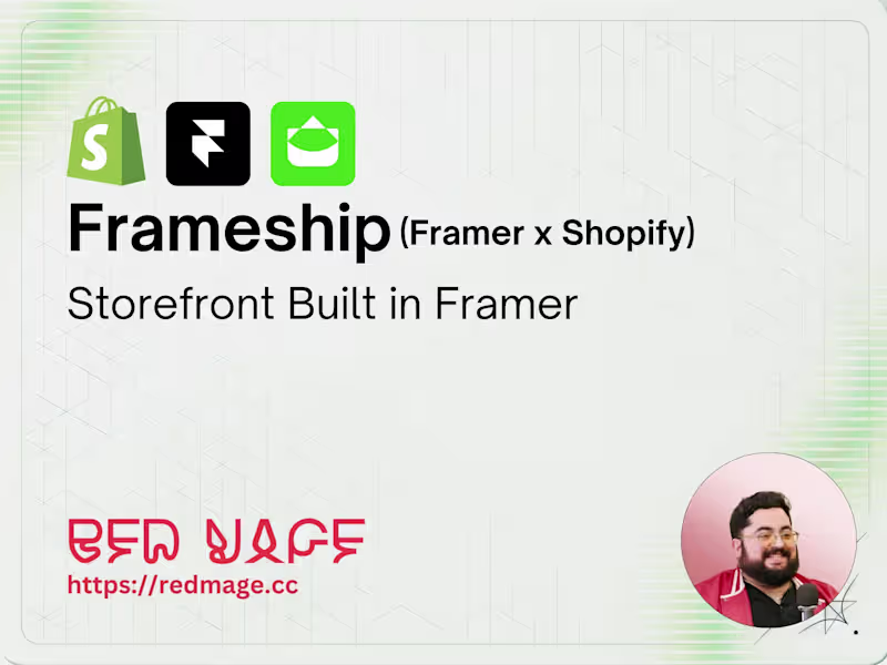 Cover image for Frameship – Shopify Storefront on Framer