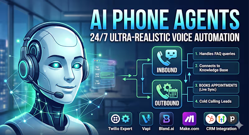 Cover image for Ultra-realistic AI phone agents to automate calls and bookings