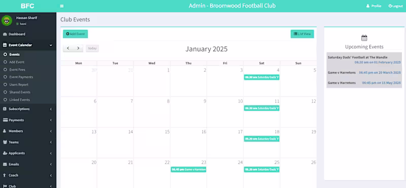 Cover image for Project Overview:
Comprehensive club management platform