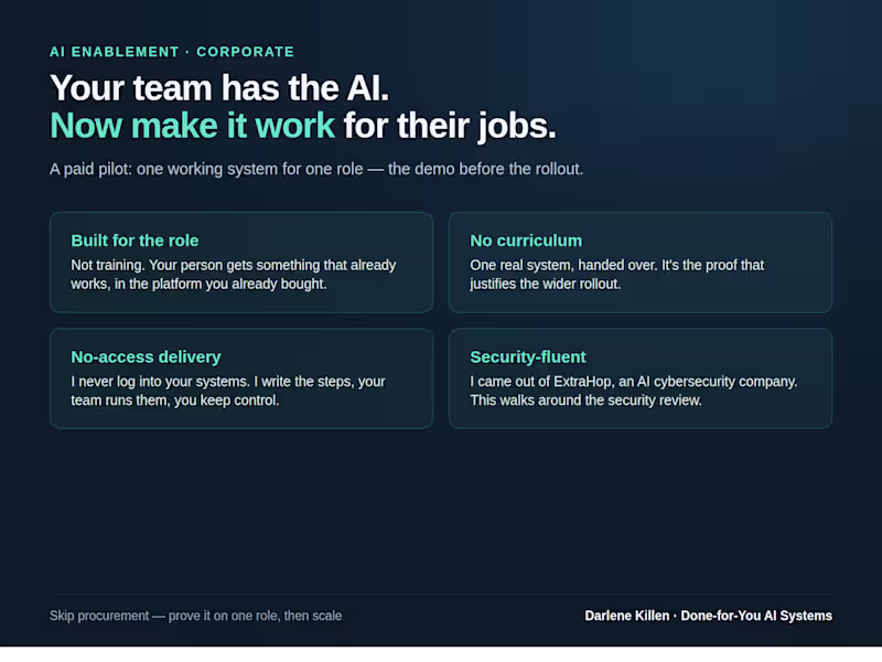 Cover image for Corporate AI Enablement — Paid Pilot