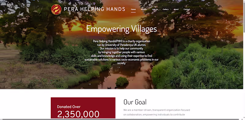 Cover image for Pera Helping Hands Charity Website Development