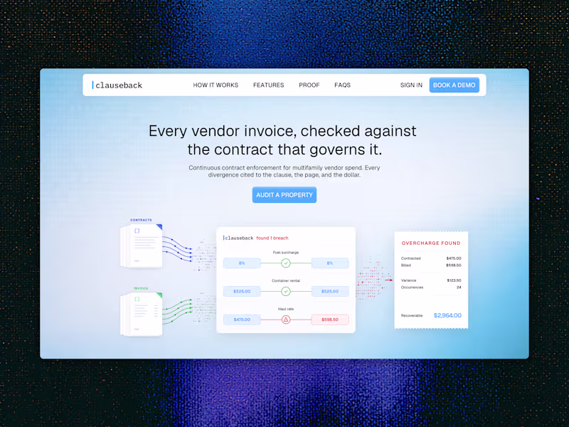 Cover image for clauseback: Framer Landing Page Build