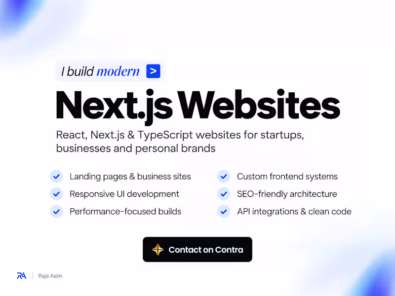 Cover image for Modern React & Next.js Website Development