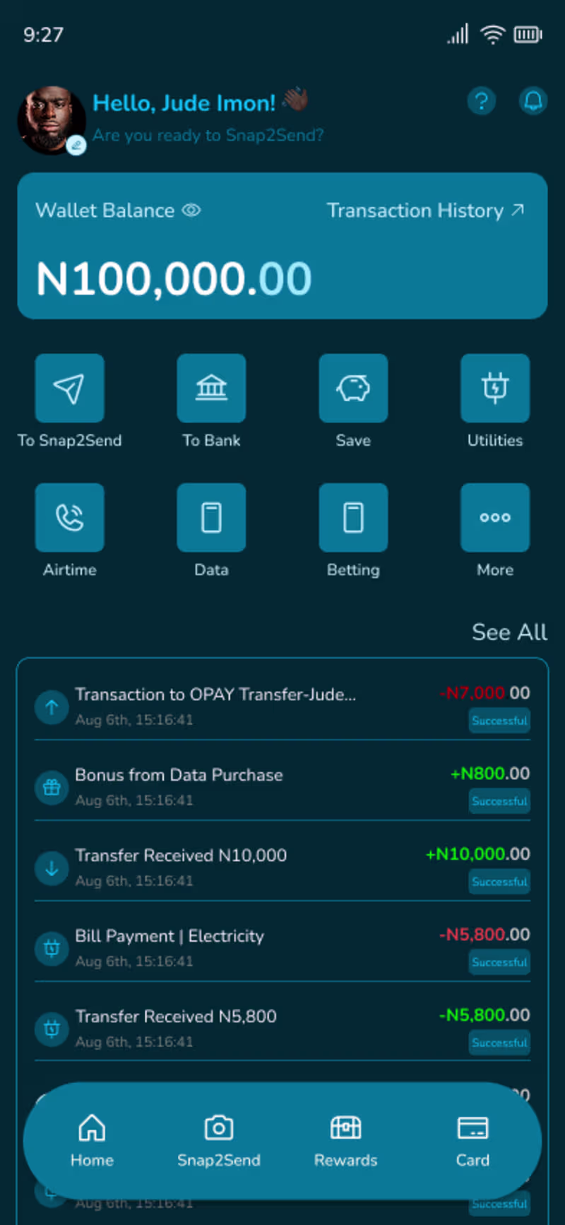 Cover image for Snap2Send FinTech App for more