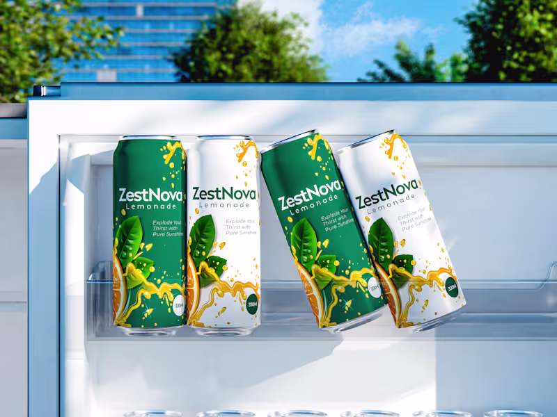 Cover image for ZestNova Lemonade Premium Packaging Design