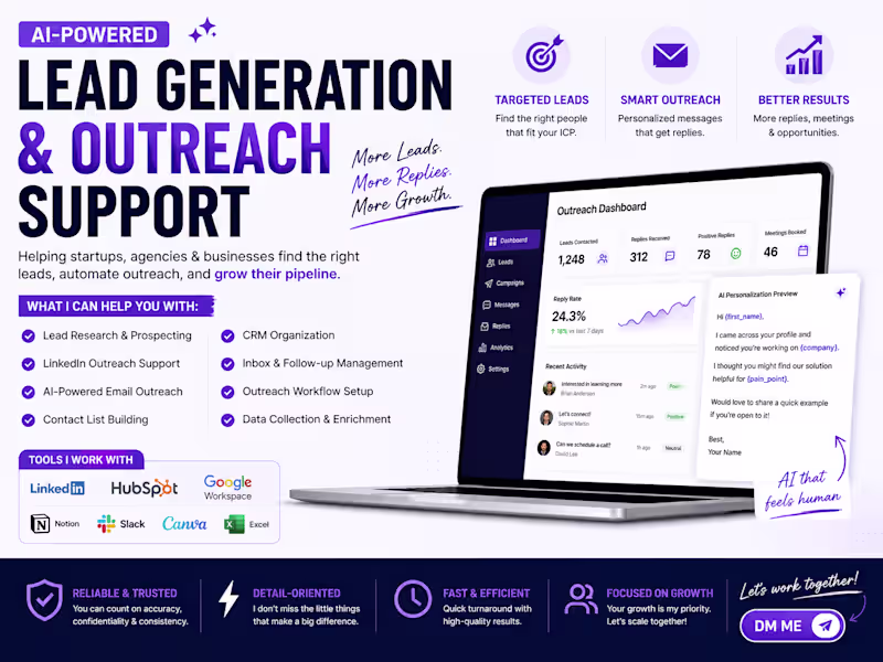 Cover image for AI-Powered Lead Generation & Outreach Support